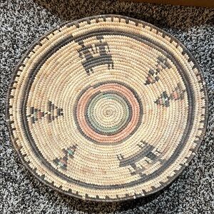 Handwoven Decorative Basket with Tribal Patterns